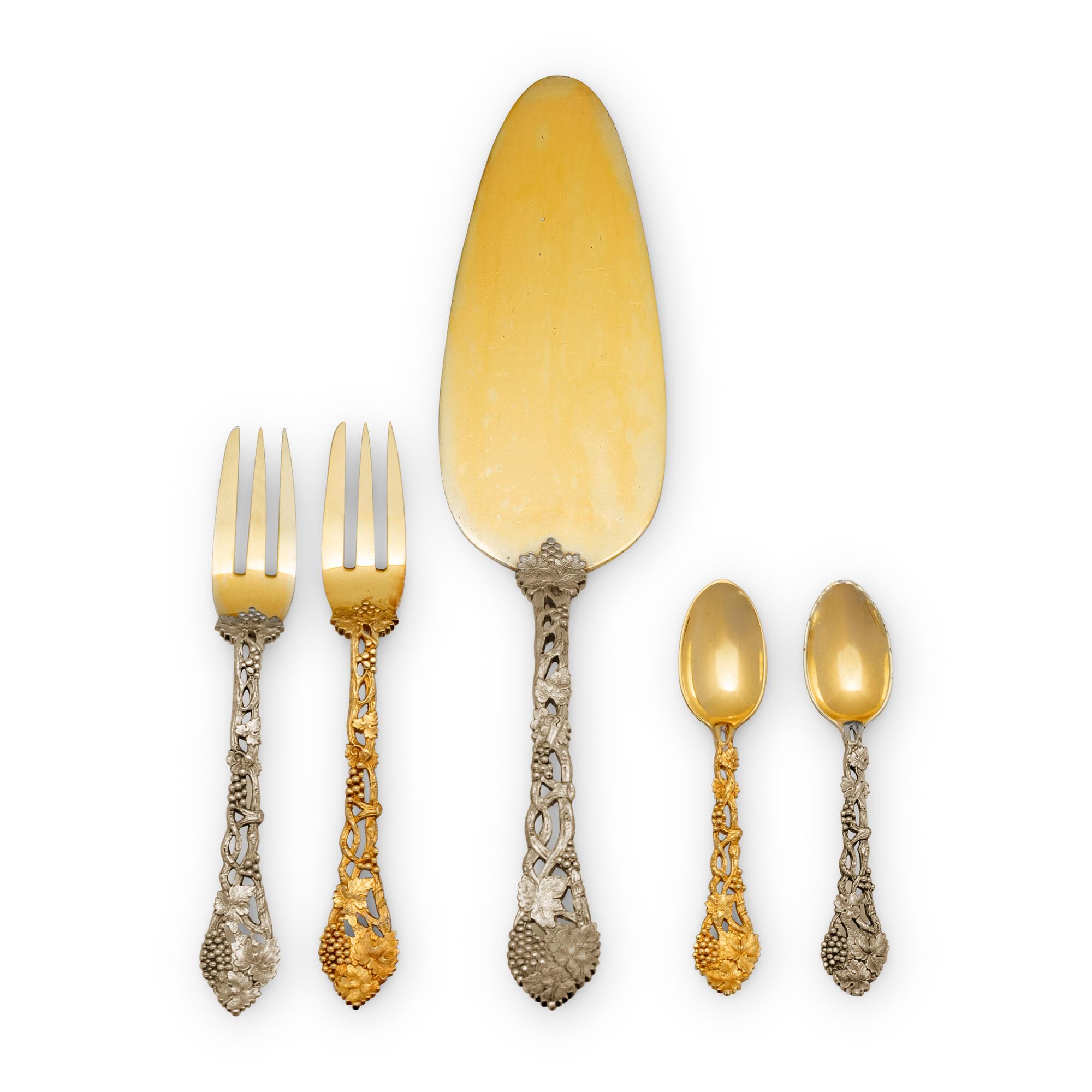 An English Silver-Gilt Dessert Service