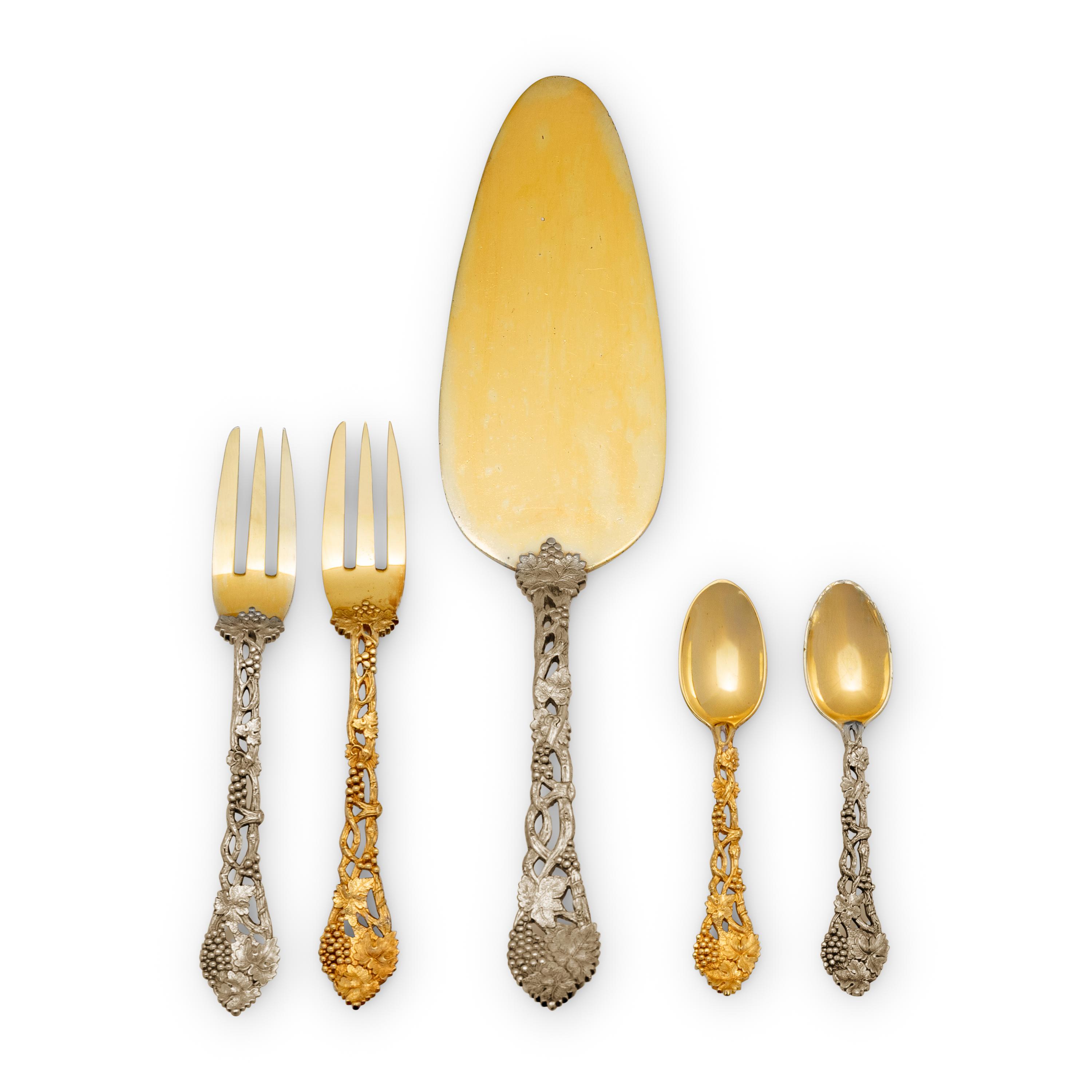 An English Silver-Gilt Dessert Service