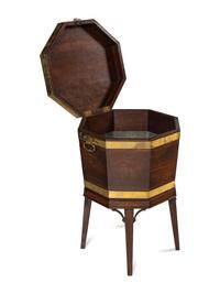 A George III Brass-Banded Mahogany Cellarette