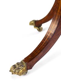 A Regency Brass Mounted, Burlwood Banded and Inlaid Rosewood Sofa Table