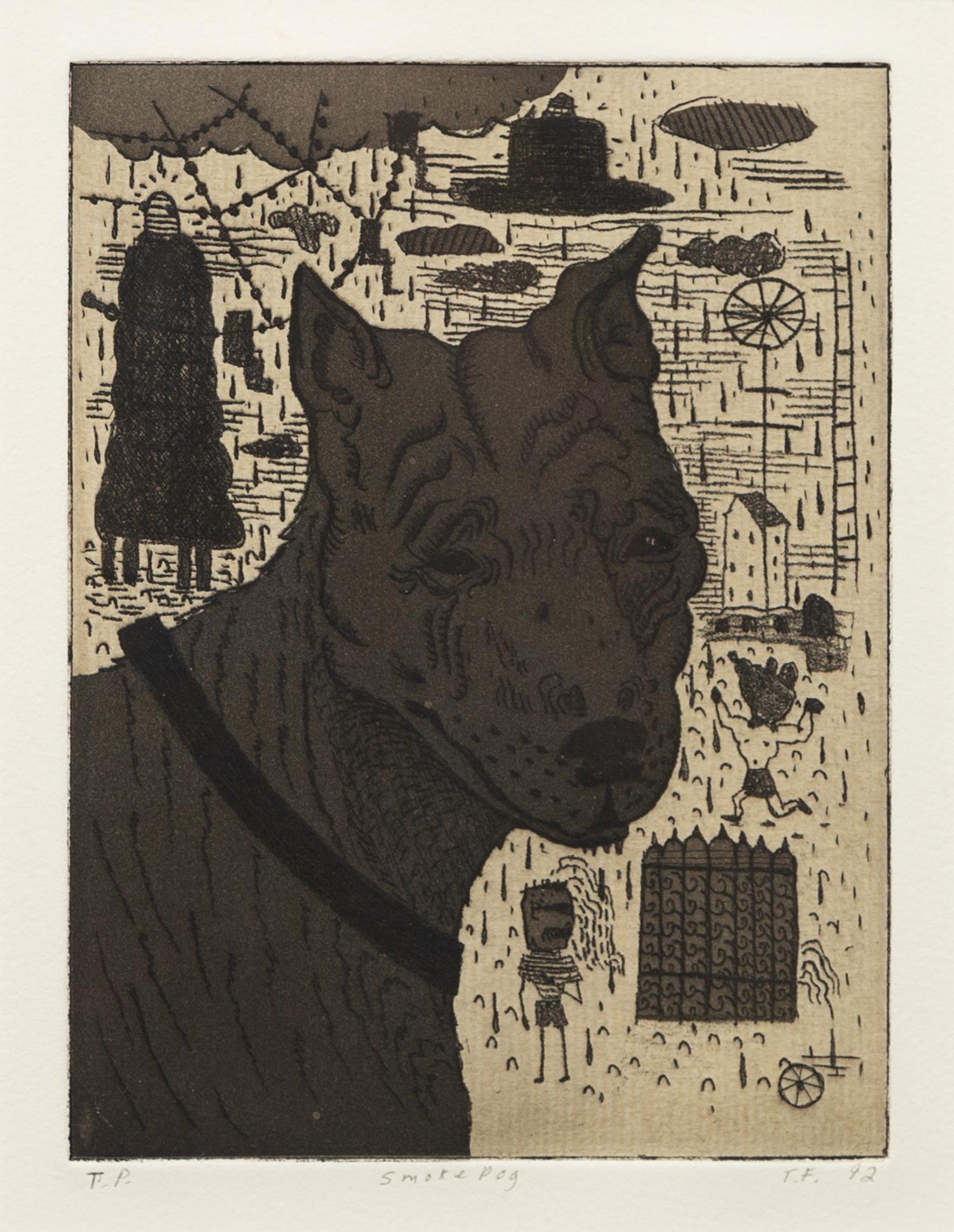 Tony Fitzpatrick, (American, b. 1958), Frank, 1992 and Smoke Dog, 1992