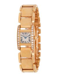 CARTIER, REF. 2828 18K YELLOW GOLD AND DIAMOND ‘TANKISSIME’ WRISTWATCH