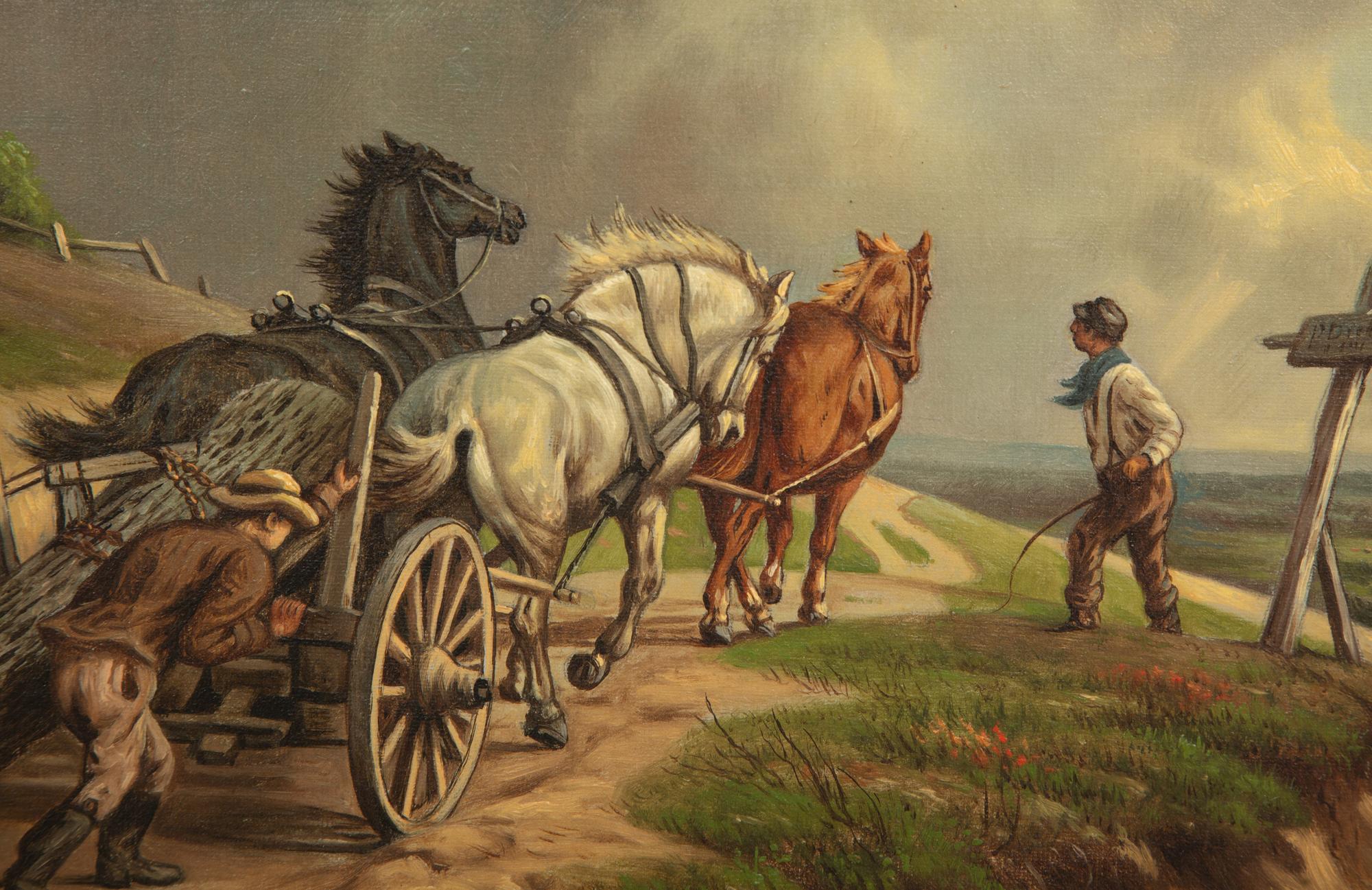 Peasants Hauling Wood