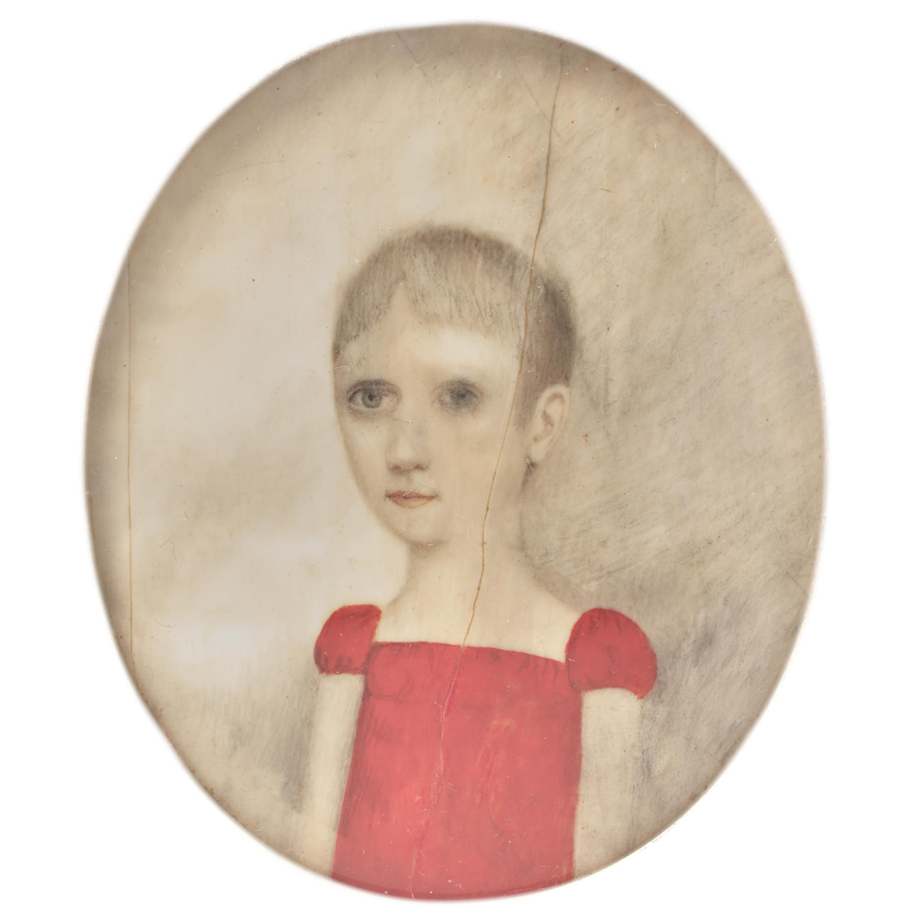 American School, 19th Century — Two Portrait Miniatures: Rosetta Marks Roosevelt (1809-1840) and Henry Latrobe Roosevelt (1811-1884) as young children Circa 1813