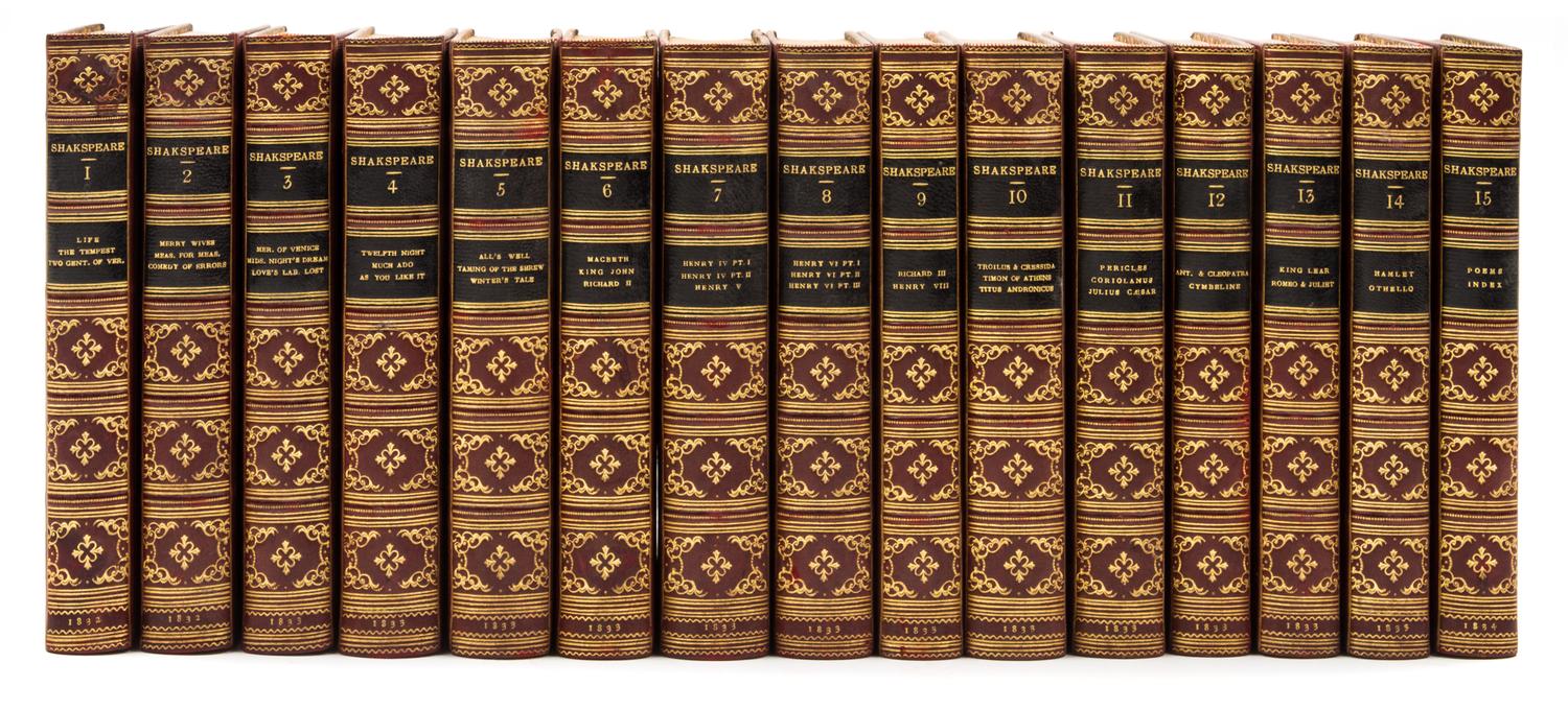 SHAKESPEARE, WILLIAM. The Plays and Poems. London, 1832-1834. 15 vols.
