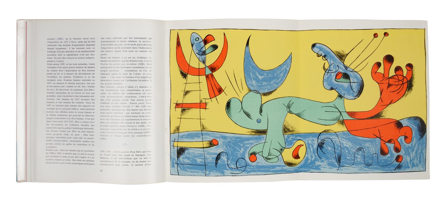 [MIRO, Joan (1893-1974)]. PRÉVERT, Jacques and George RIBEMONT-DESSAIGNES. Joan Miró . Paris: Maeght Éditeur, 1956.