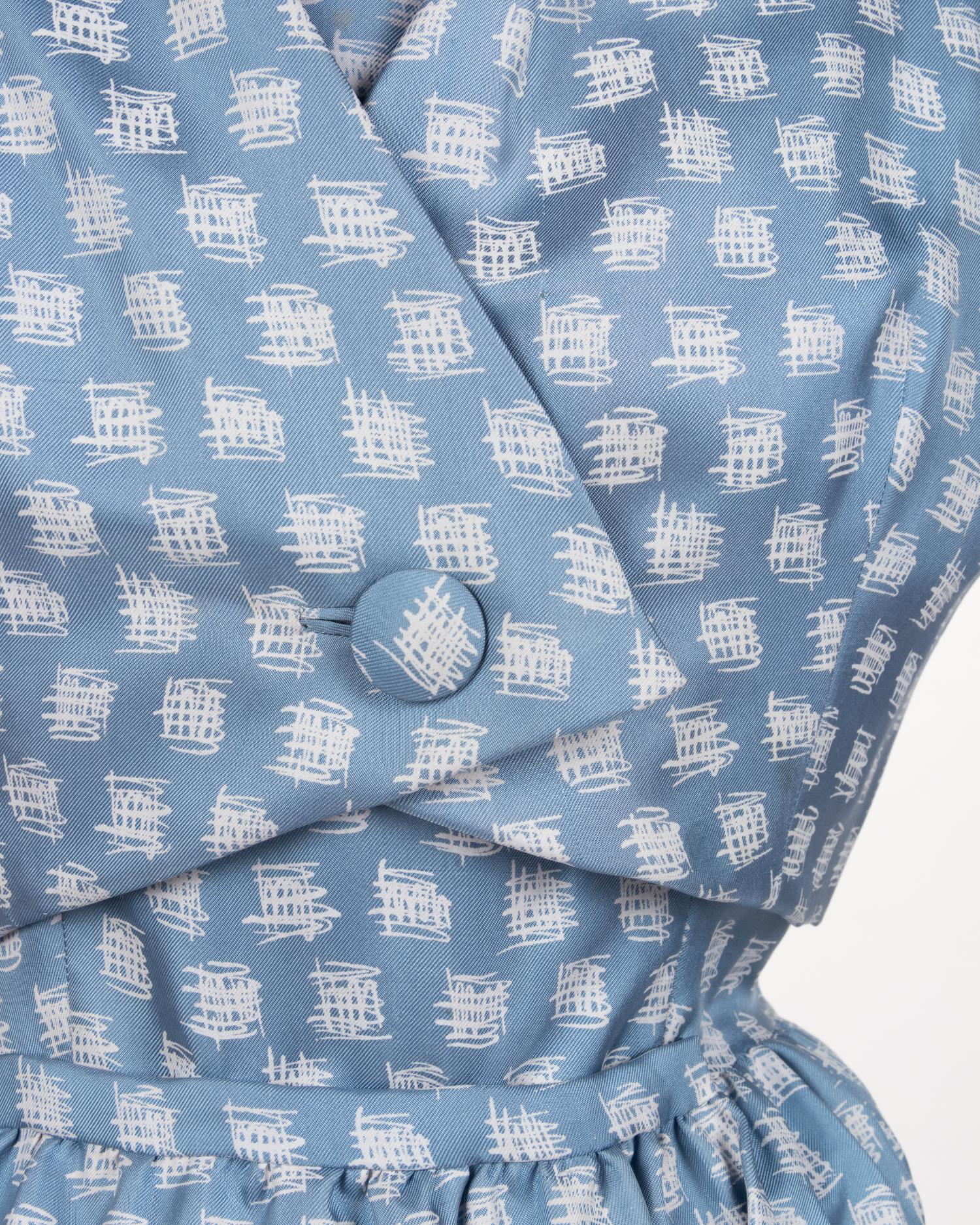 Balenciaga Printed Day Dress and Jacket, 1950-60s