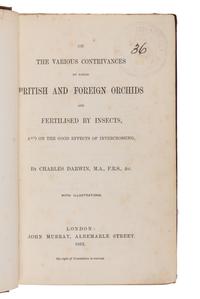 DARWIN, Charles (1809-1888). On the Various Contrivances by which British and Foreign Orchids are Fertilised by Insects. London: John Murray, 1862.