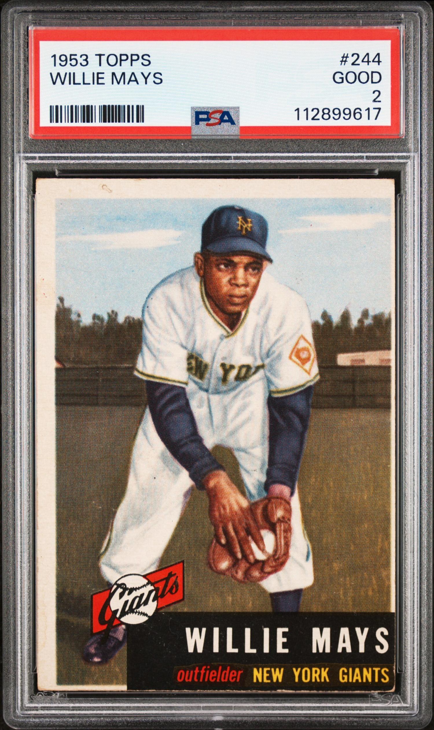 A 1953 Topps Willie Mays Baseball Card No. 244 (PSA 2 GOOD)