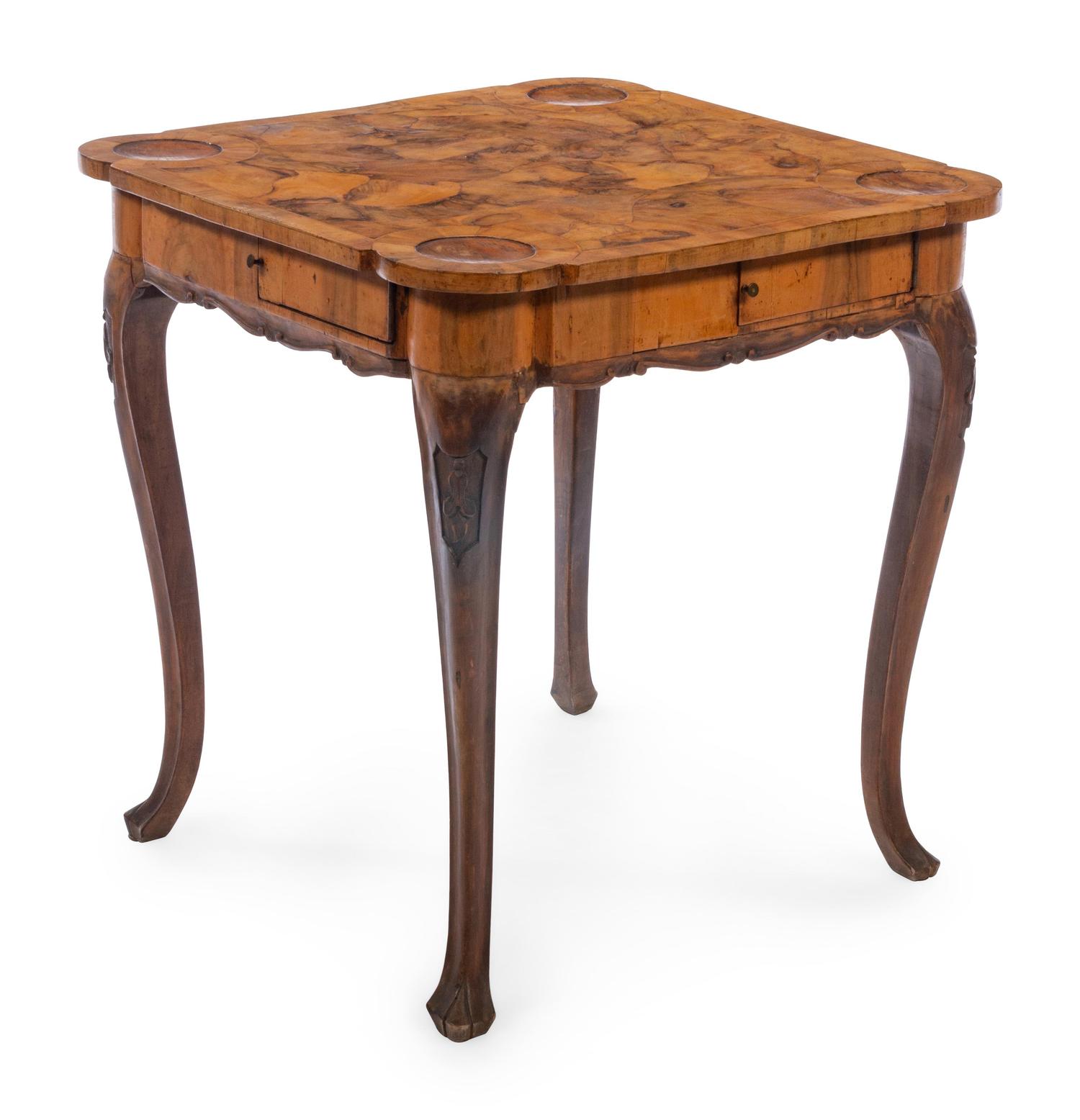 An Italian Olivewood Veneered Game Table