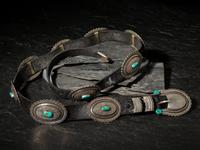 Sterling Silver and Blue Gem Turquoise Concha Belt
