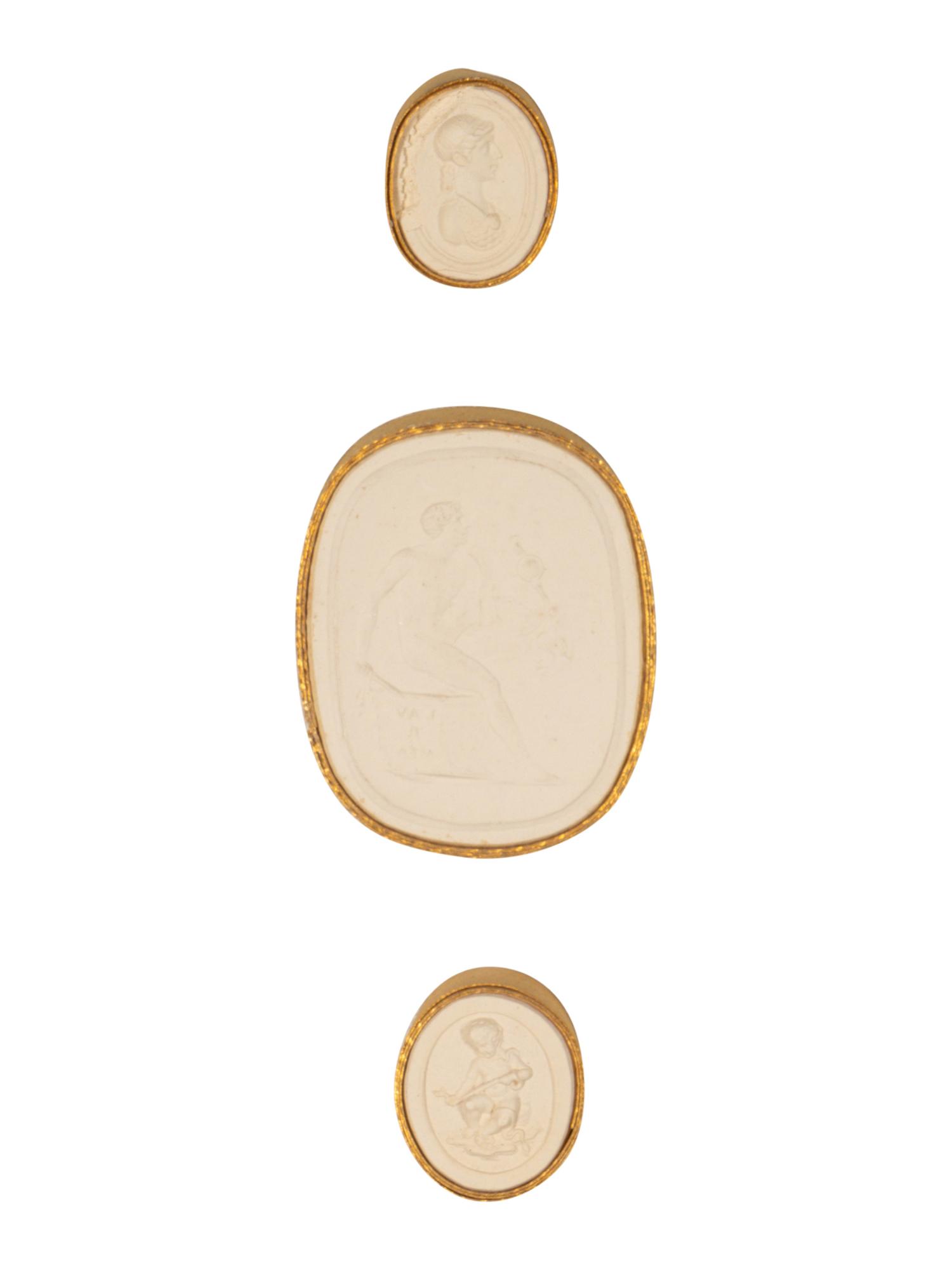 Sixteen Framed Groups of Grand Tour Plaster Intaglios