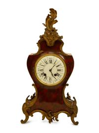 A Louis XV Style Faux Tortoiseshell Shelf Clock