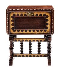 A Spanish Style Mahogany and Fruitwood Vargueno Height 3 7/8 x width 3 1/4 x depth 1 3/4 inches. — John Davenport, January 1983