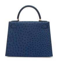 Hermès Navy Ostrich Kelly Bag, 1993