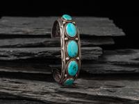 Navajo Silver and Lone Mountain Turquoise Cuff Bracelet