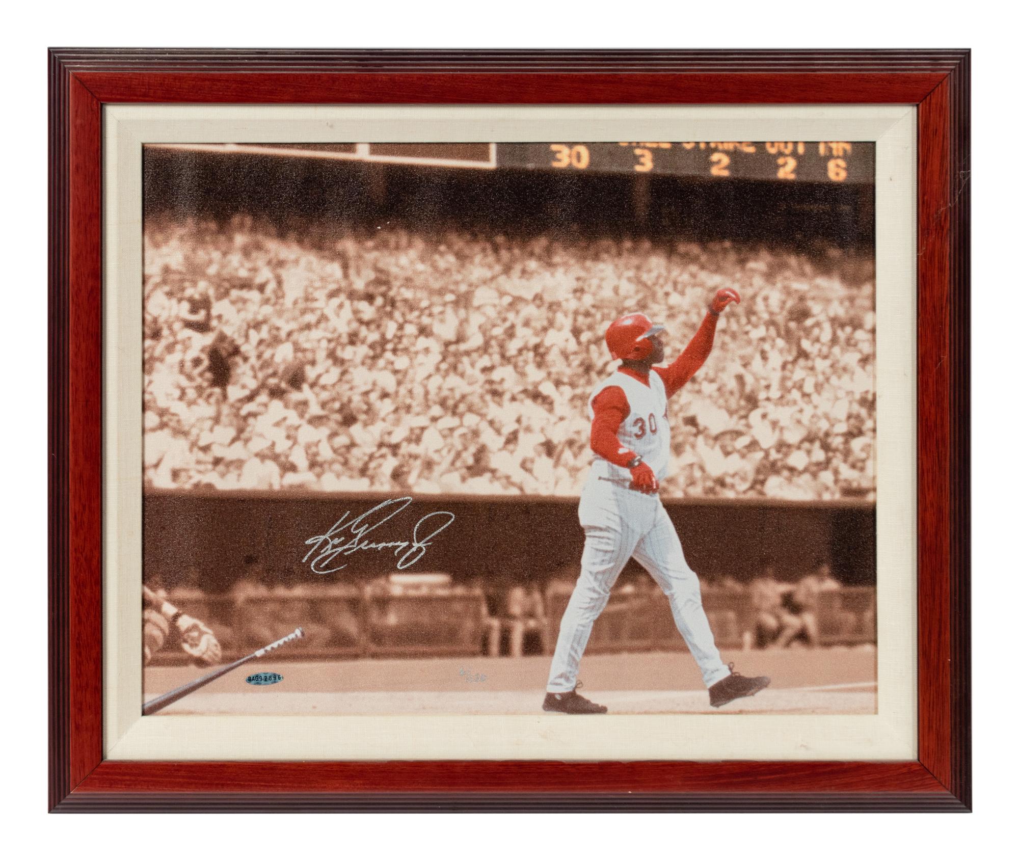 A Ken Griffey Jr. Signed Autograph Canvas Display (Upper Deck Authenticated),