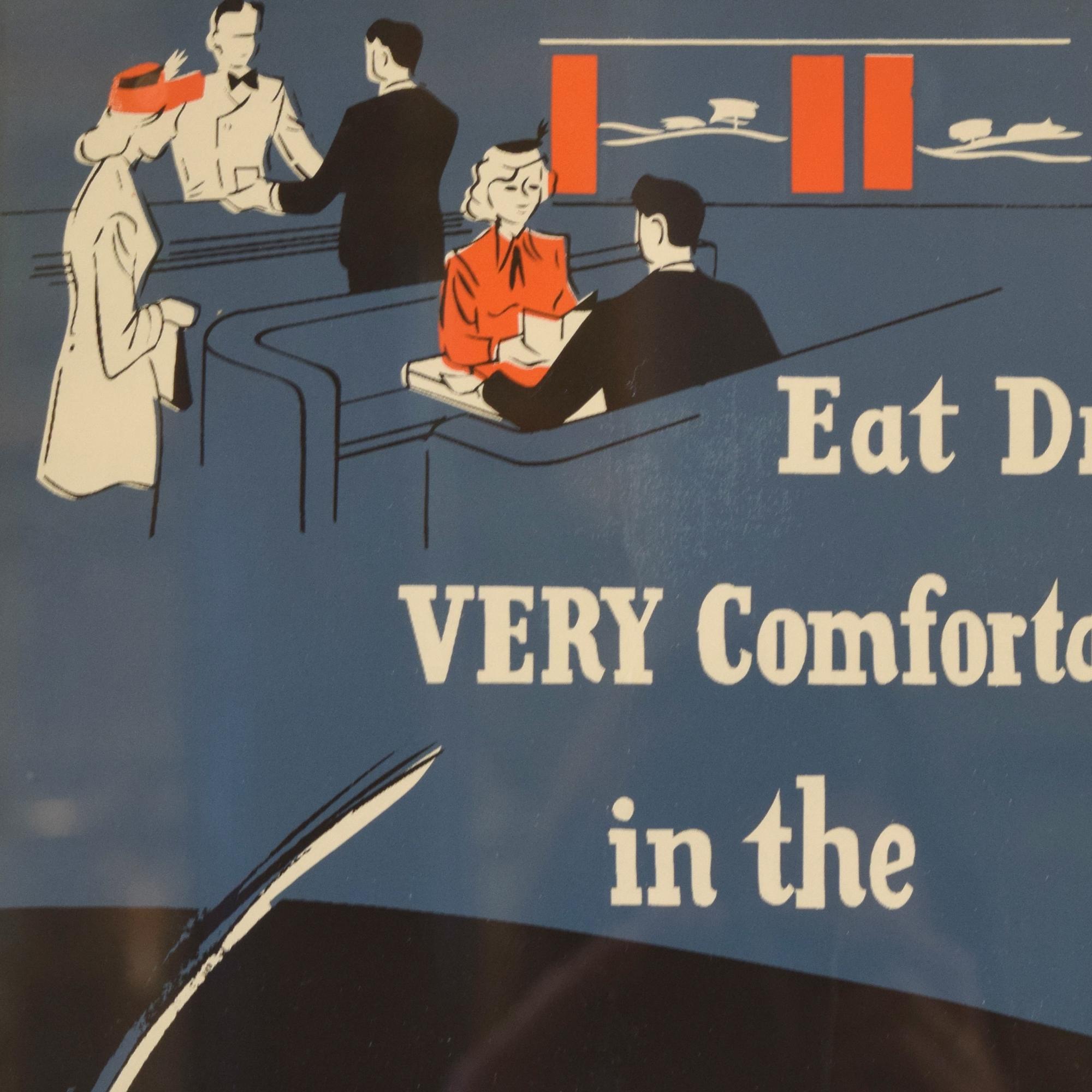 A Tavern Lounge Car Poster 21" W x .5" D x 27" H — United States, Circa 1940