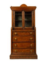 An American Oak Salesman Sample Step- Back Cupboard — 19TH/20TH CENTURY
