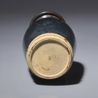 A Chinese Black Glazed Mallet-Form Vase, Song-Yuan Dynasty — 宋-元 黑釉小紙槌瓶