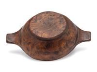 A Miniature Handled Burlwood Dough Bowl, 19th Century