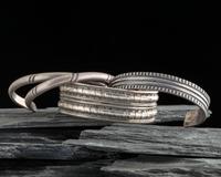 Group of Slender Navajo Ingot Cuff Bracelets