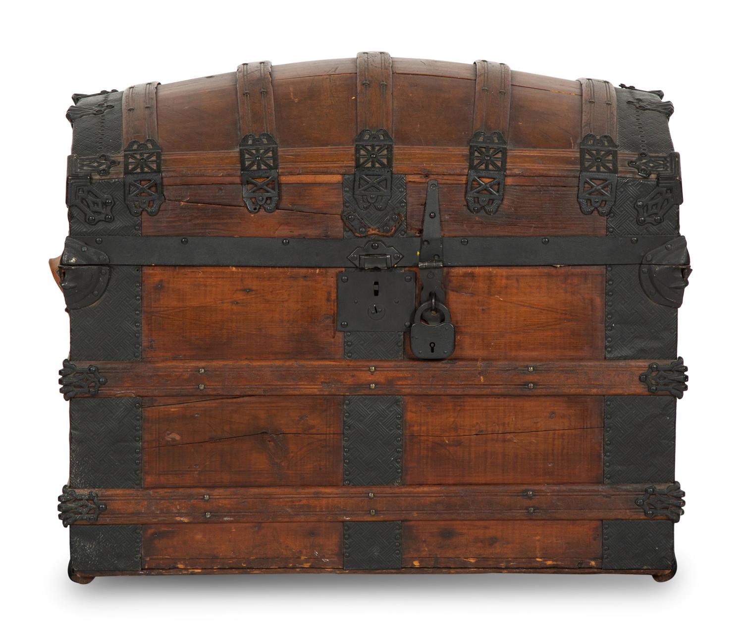 A Continental Metal-Mounted Pine Trunk
