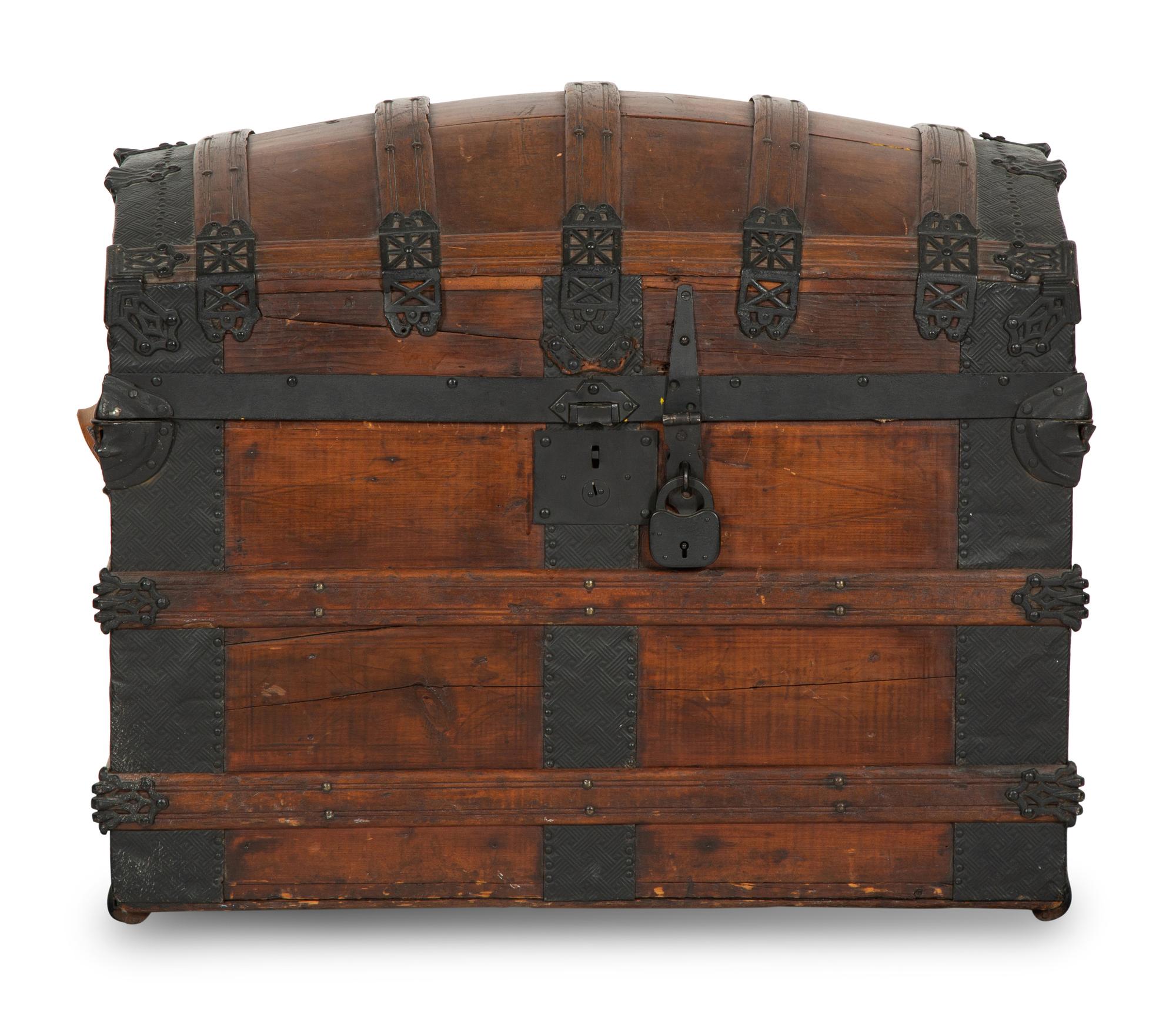 A Continental Metal-Mounted Pine Trunk