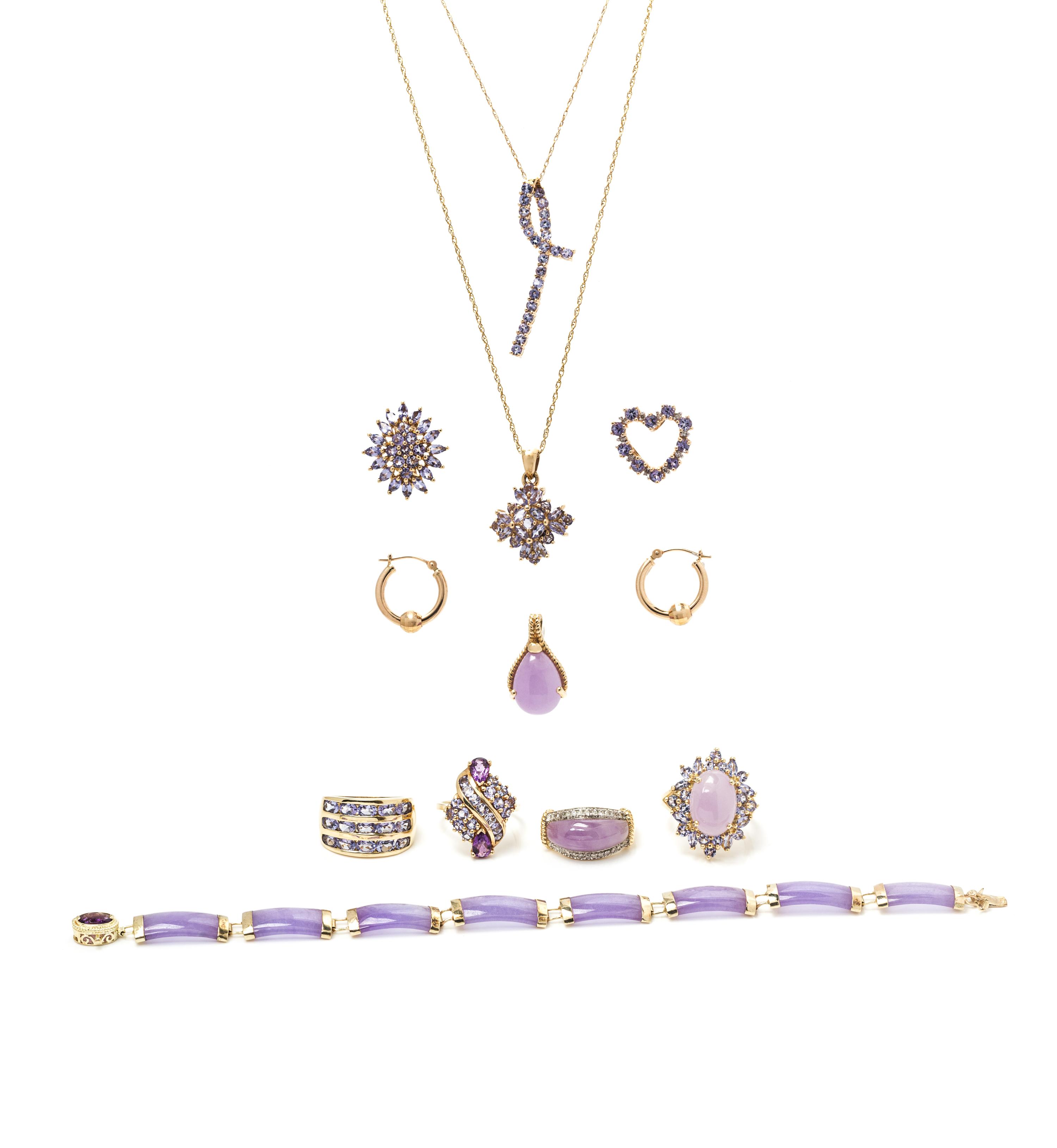 A Collection of 14 Karat Gold Jewelry, 31.60 dwts.