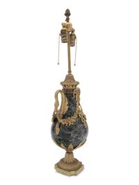 A French Gilt Bronze and Marble Urn Mounted as a Lamp