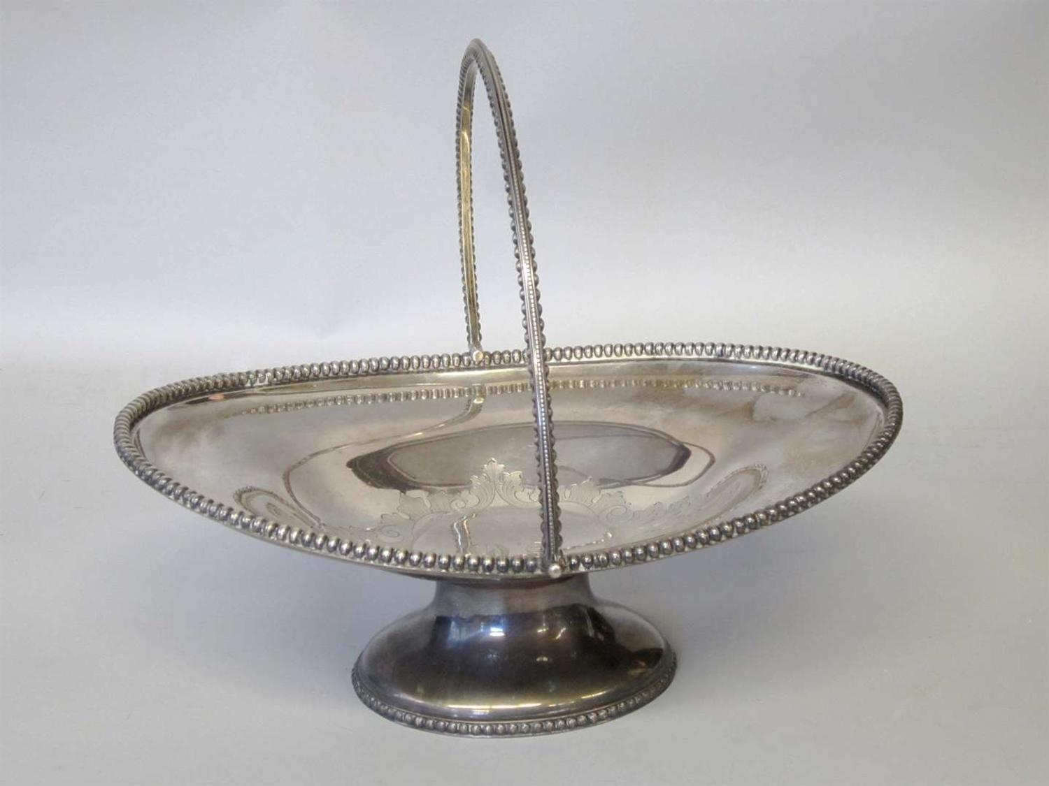 Large sterling silver basket gale & willis, new york, ny, mid 19th century
