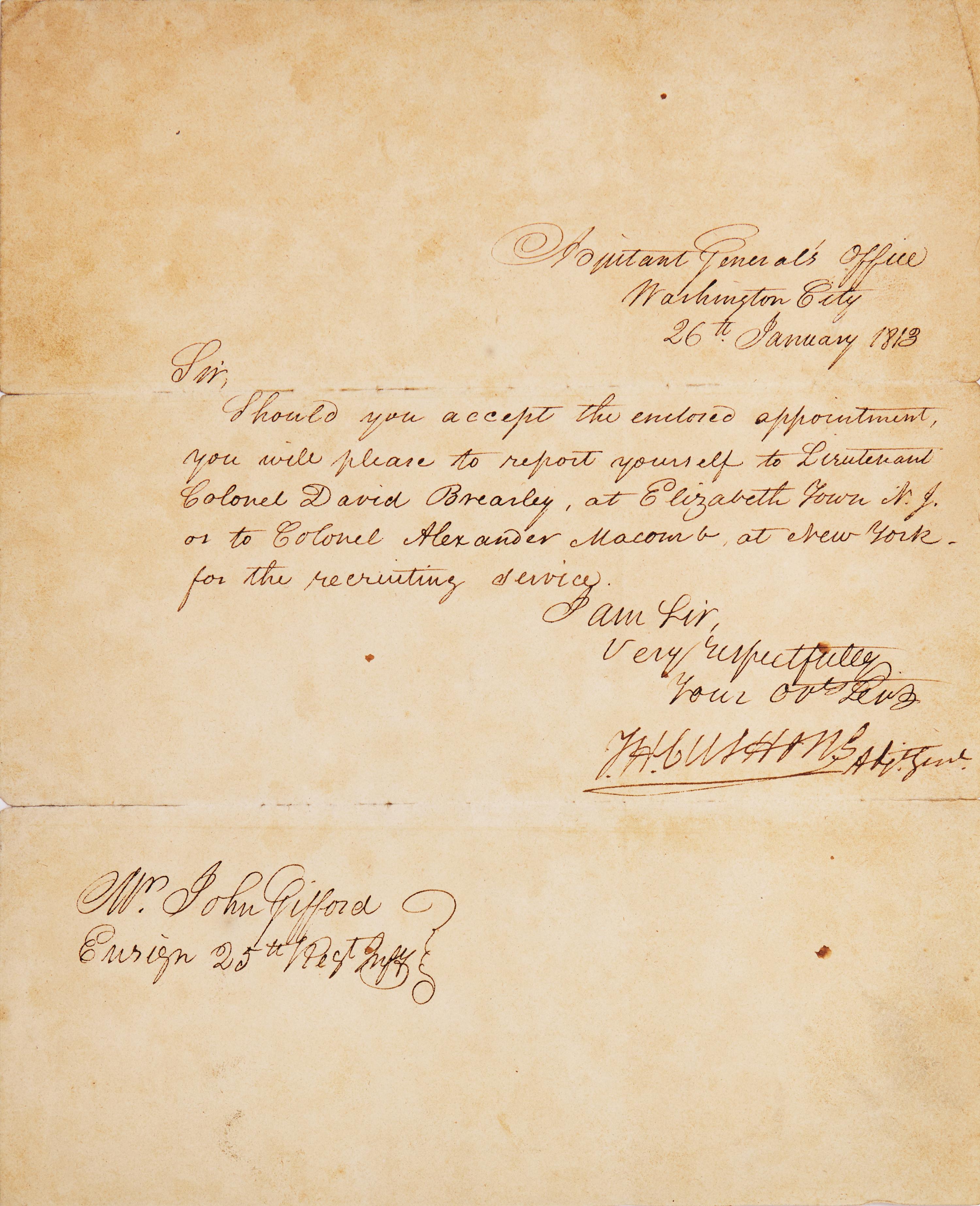 [Presidential] Monroe, James. Partially-Printed Document, signed