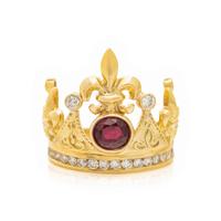 CYNTHIA BACH, YELLOW GOLD, RUBY AND DIAMOND 'FLEUR DE LIS CROWN' RING