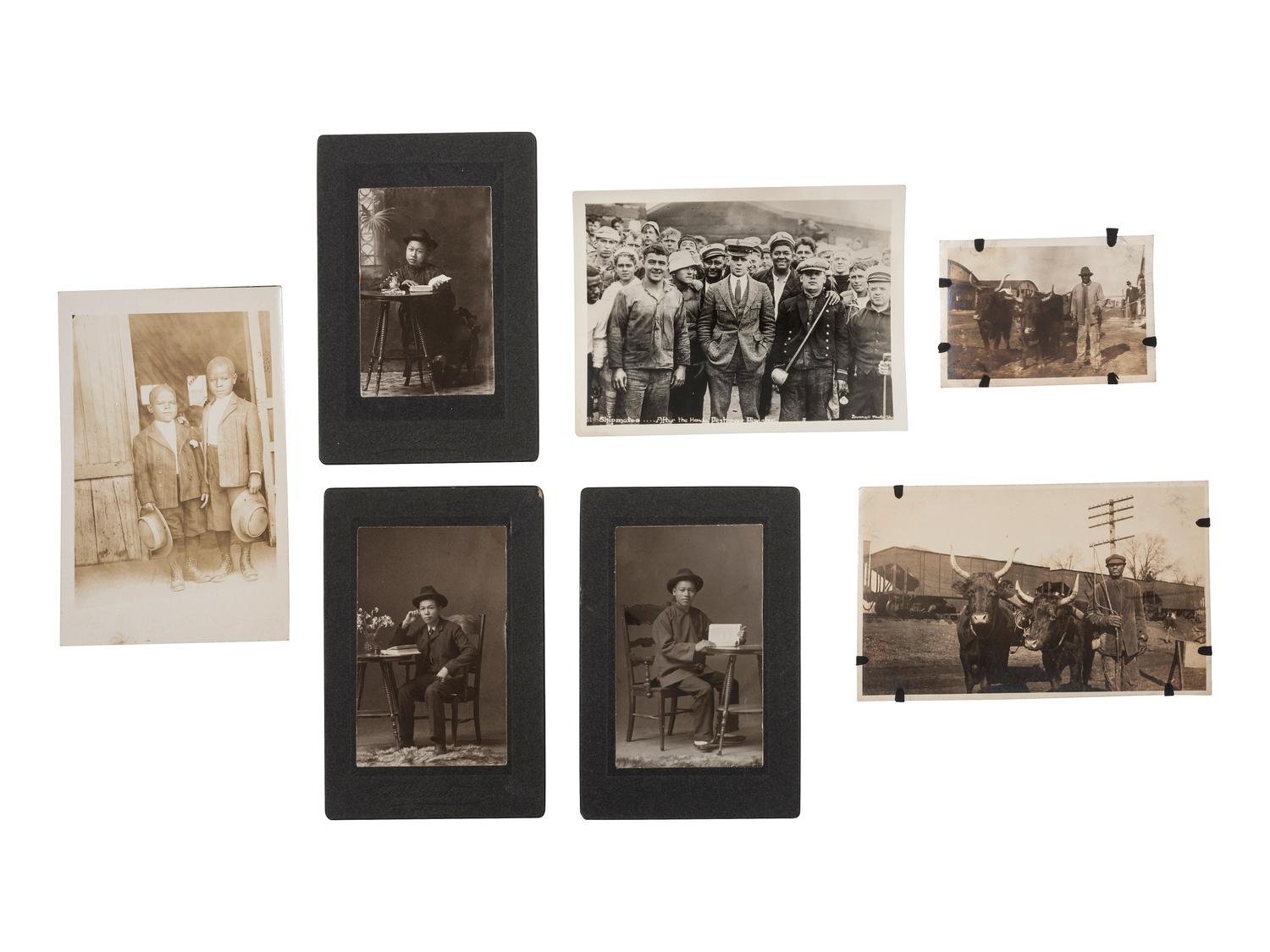 [EARLY PHOTOGRAPHY]. Large group of portrait photography, incl. CDVs, cabinet cards, & RPPCs.