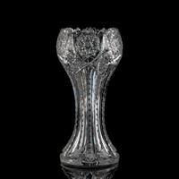A Brilliant-Period Cut Glass Tulip-Form Vase, Possibly by Strauss