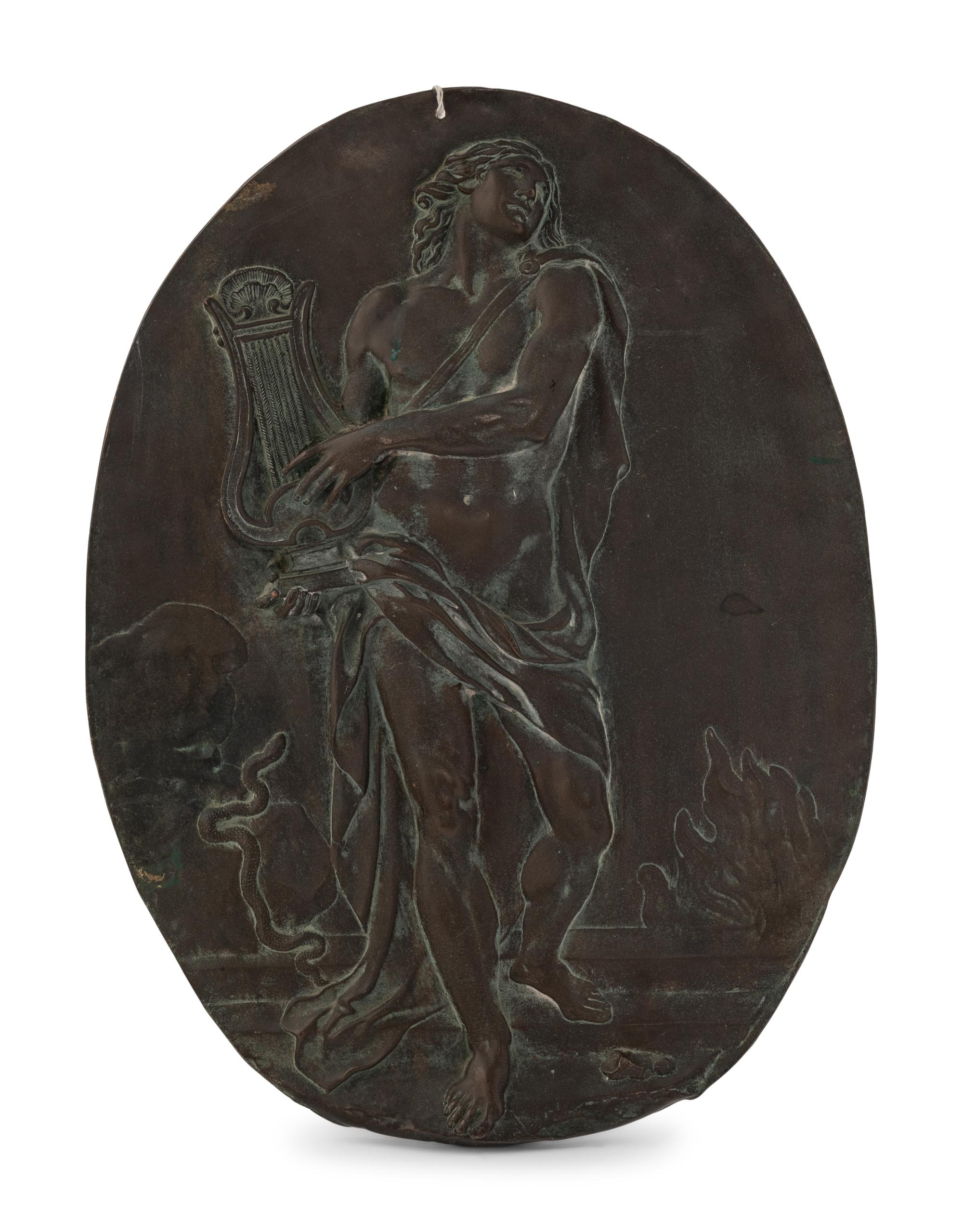 A French Bronze Relief Plaque Depicting Orpheus in Hades