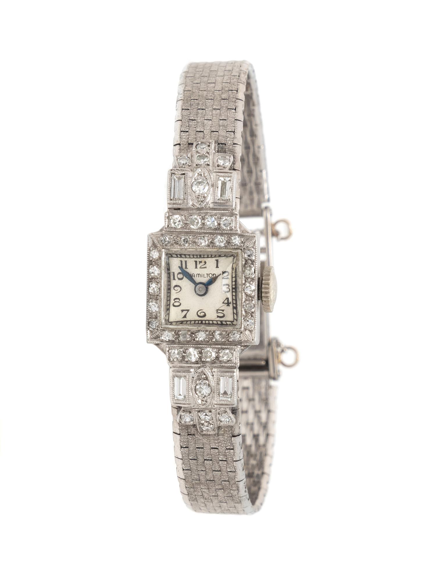 HAMILTON, ANTIQUE, DIAMOND WATCH