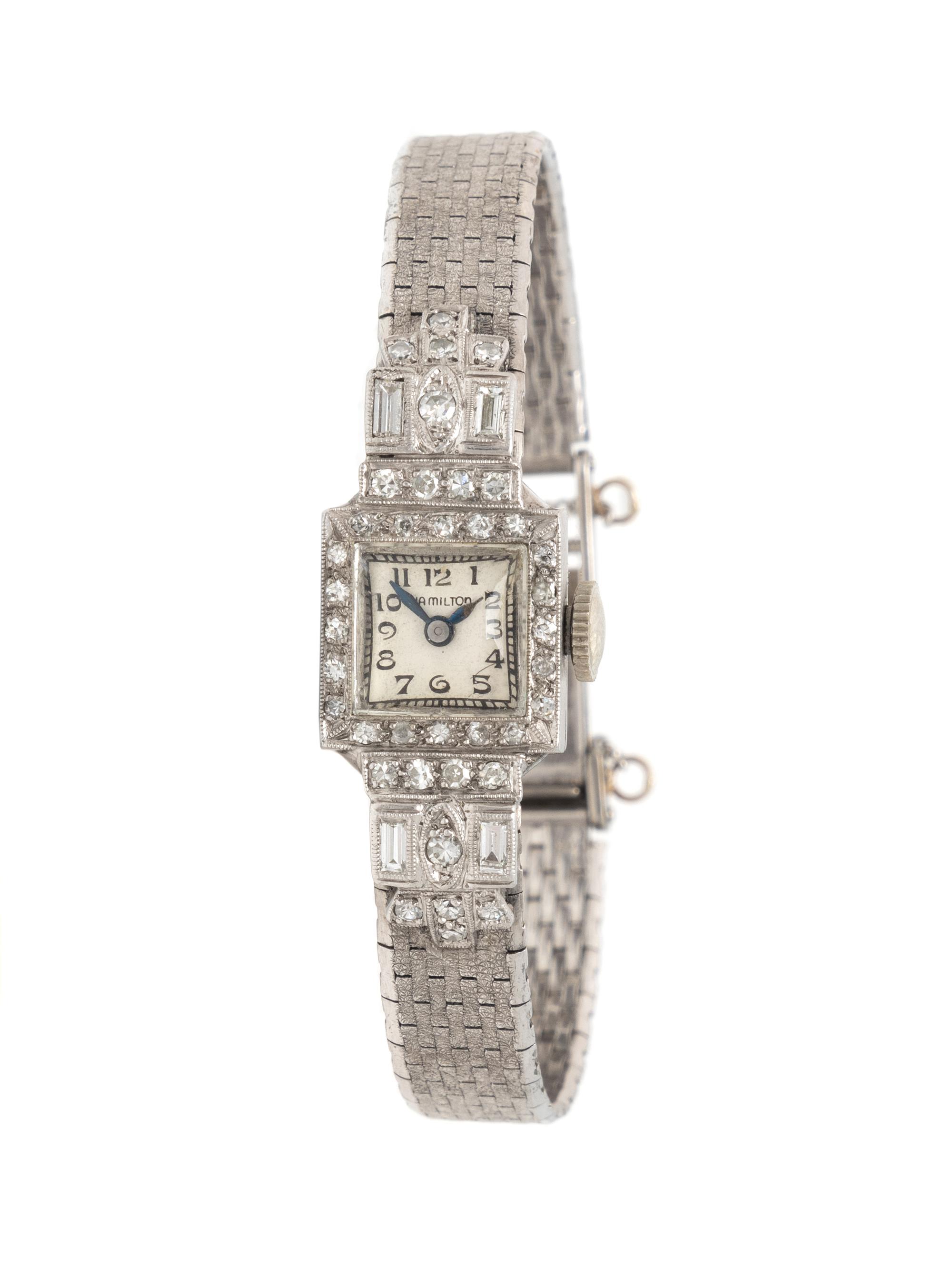 HAMILTON, ANTIQUE, DIAMOND WATCH