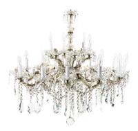 A Venetian Style Glass Twenty-Four Light Chandelier, Height 32 x diameter 33 1/2 inches.