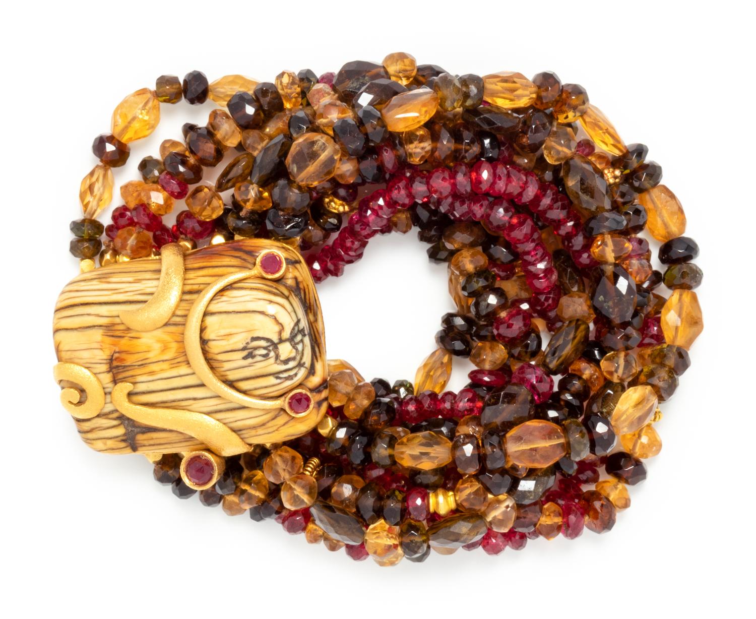 PAOLA FERRO, MULTIGEM BEAD BRACELET
