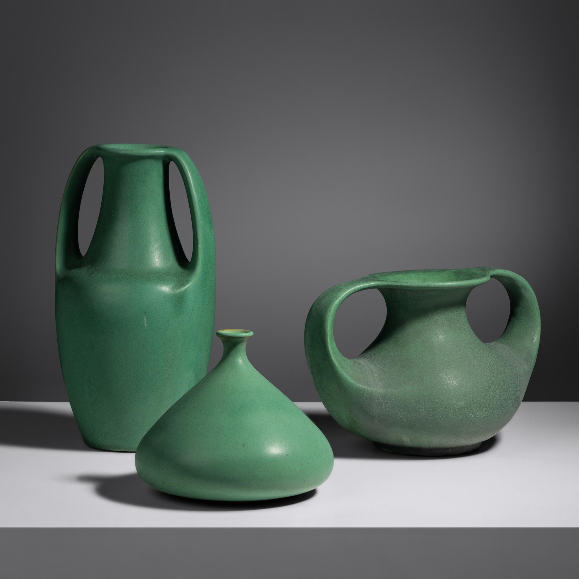 Collection of Three Vases Teco, USA