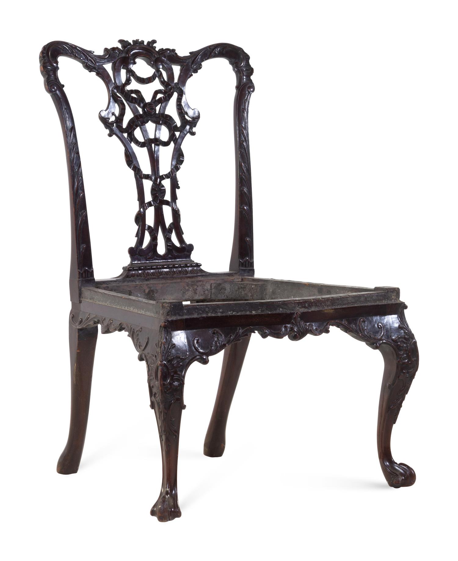 A Chippendale Mahogany Side Chair Frame