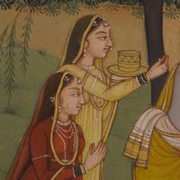 A Painting of Krishna Playing His Flute to the Gopis, Punjab Hills, 20th Century