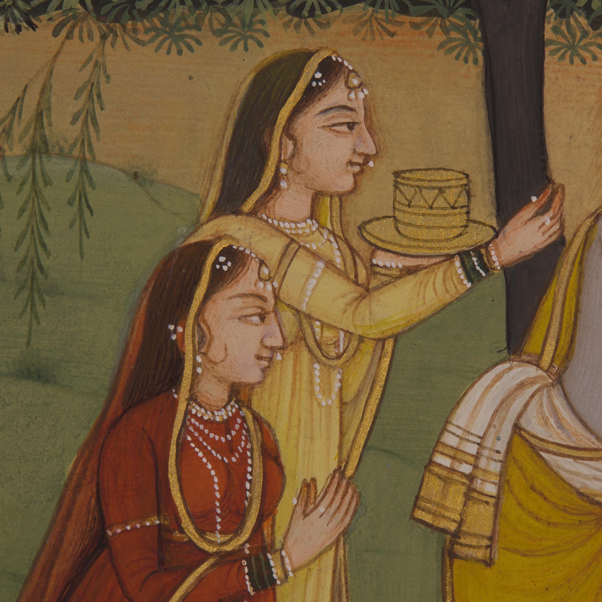 A Painting of Krishna Playing His Flute to the Gopis, Punjab Hills, 20th Century