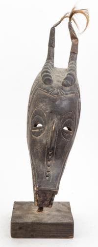 A Zambian Wood Mask Height overall 20 1/2 inches.