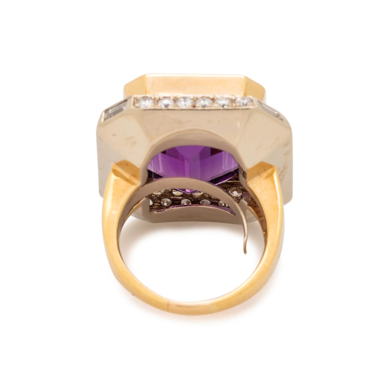AMETHYST AND DIAMOND RING