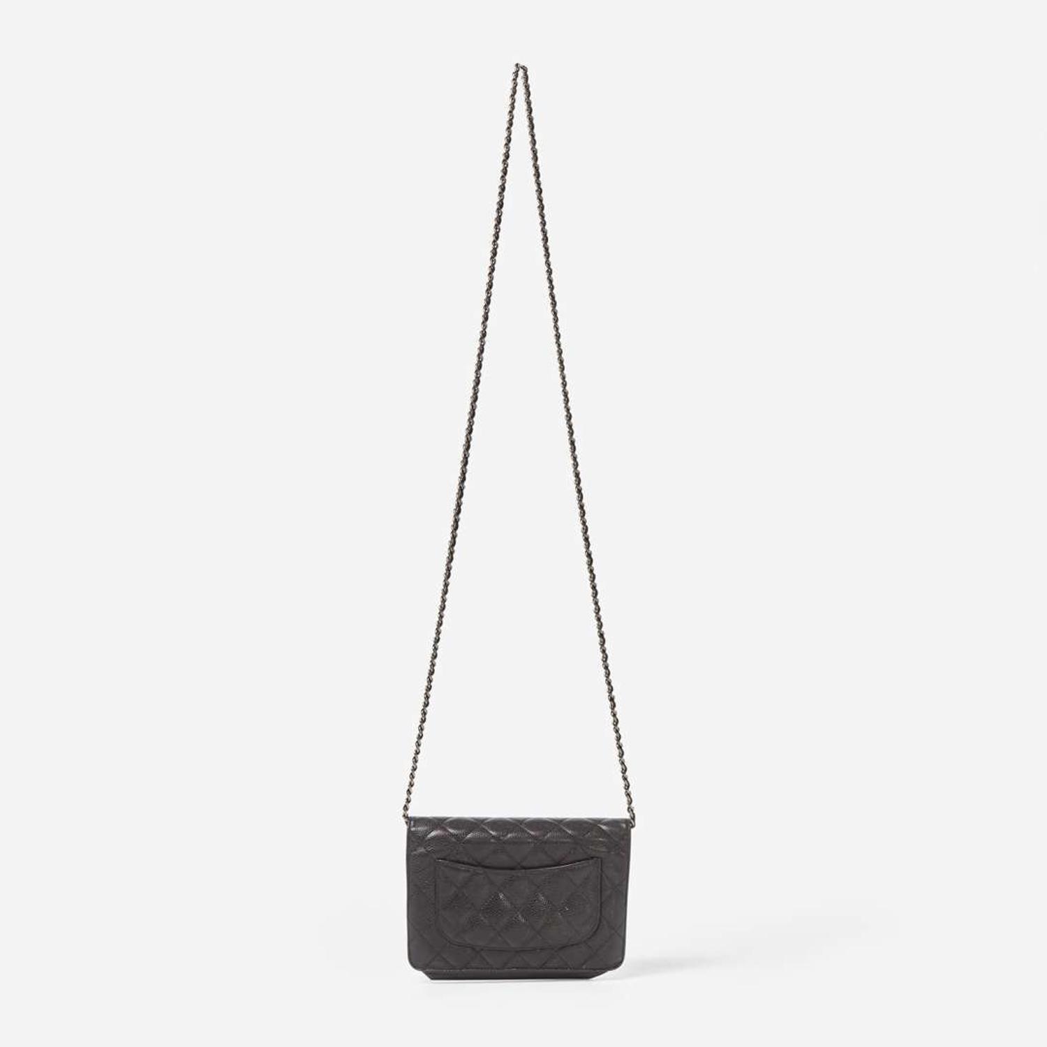 A Chanel Black Quilted Crossbody Purse Chanel