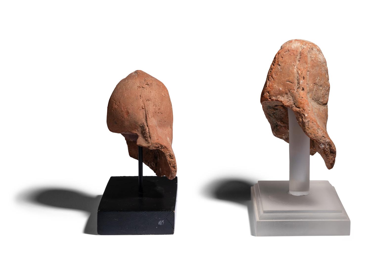 Two Egyptian Terracotta Sphinxes