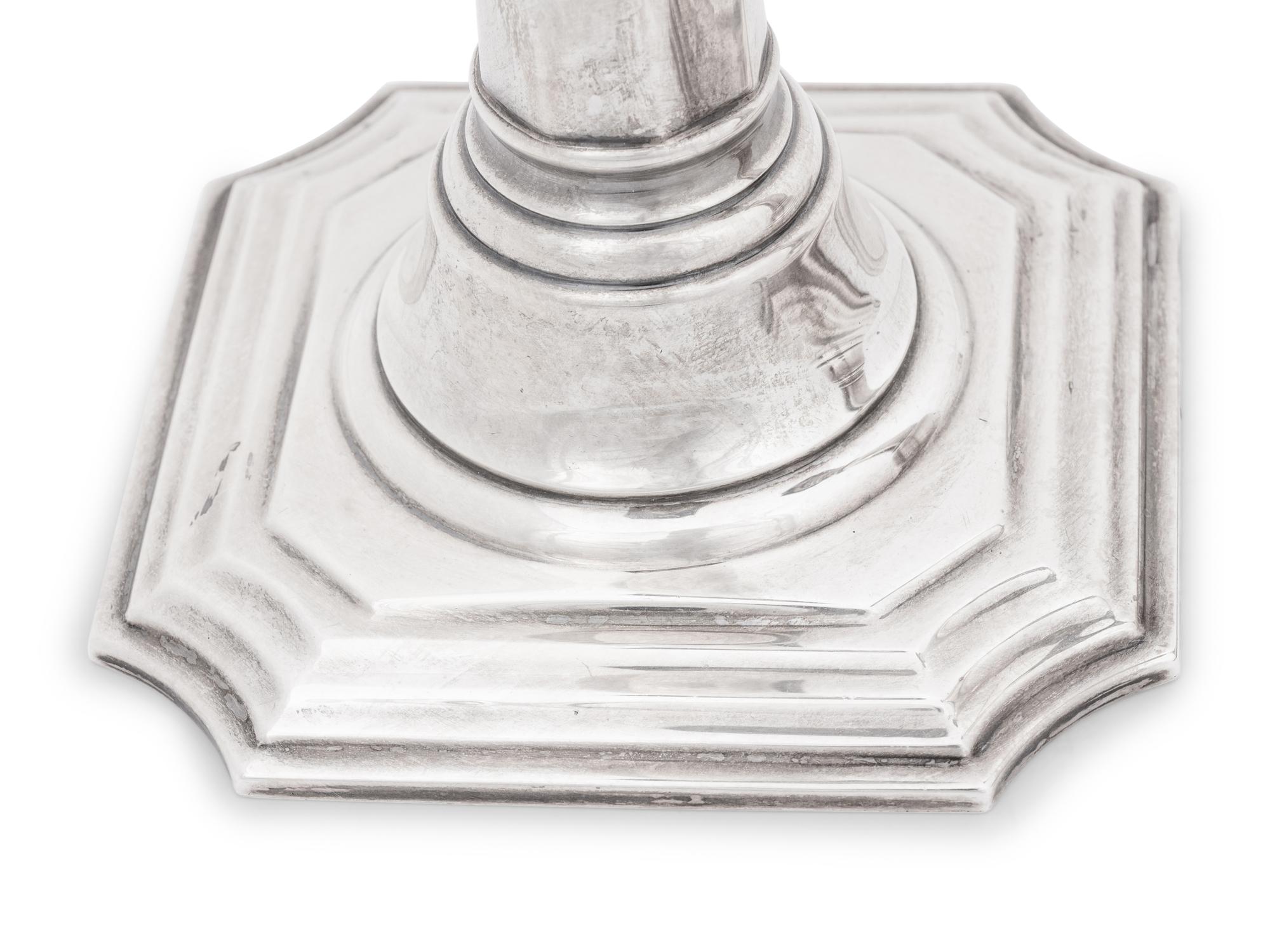 A Pair of Weighted American Silver Candlesticks