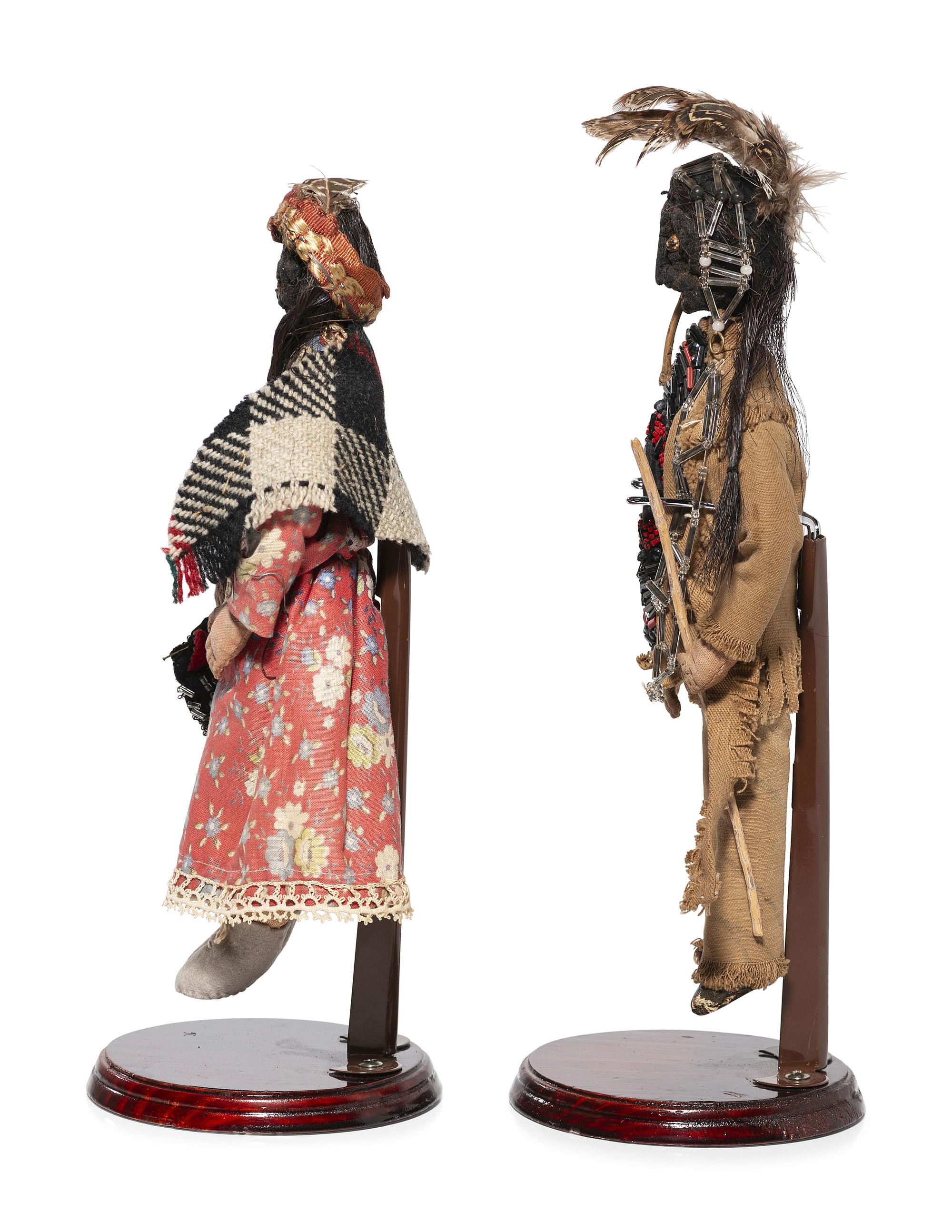 Pair of Applehead Dolls